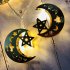 LED Iron Art Light Strings Muslim Ramadan Festival Star Moon Shape Decoration Hang Pendant colors