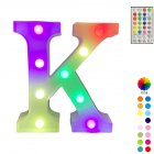 LED Letter Lights With Remote Control 16-color Luminous Letter Lamp Bar Sign Night Light For Wedding Party Christmas Decor K