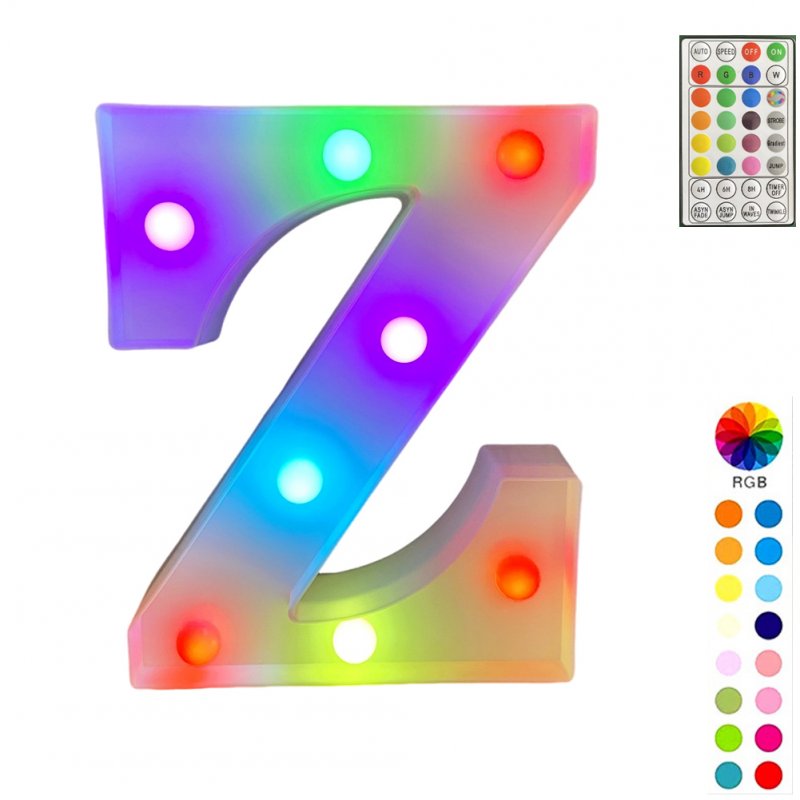 LED Letter Lights With Remote Control 16-color Luminous Letter Lamp Bar Sign Night Light For Wedding Party Christmas Decor Z