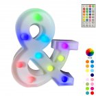 LED Letter Lights With Remote Control 16-color Luminous Letter Lamp Bar Sign Night Light For Wedding Party Christmas Decor &