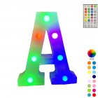 LED Letter Lights With Remote Control 16-color Luminous Letter Lamp Bar Sign Night Light For Wedding Party Christmas Decor A