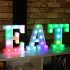 LED Letter Lights With Remote Control 16 color Luminous Letter Lamp Bar Sign Night Light For Wedding Party Christmas Decor A