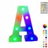 LED Letter Lights With Remote Control 16 color Luminous Letter Lamp Bar Sign Night Light For Wedding Party Christmas Decor A