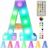 LED Letter Lights With Remote Control 16 color Luminous Letter Lamp Bar Sign Night Light For Wedding Party Christmas Decor A