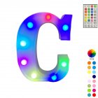 LED Letter Lights With Remote Control 16-color Luminous Letter Lamp Bar Sign Night Light For Wedding Party Christmas Decor C