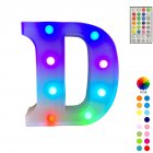 LED Letter Lights With Remote Control 16-color Luminous Letter Lamp Bar Sign Night Light For Wedding Party Christmas Decor D