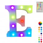 LED Letter Lights With Remote Control 16-color Luminous Letter Lamp Bar Sign Night Light For Wedding Party Christmas Decor E