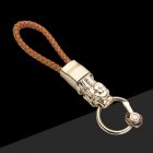 LED Light Chinese Brave Troops Model Keychain Key Holder Car Key Ring Chain Automobile Car Styling Car Accessories Gold brushed   orange rope