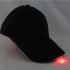 LED Light Glow Club Party Sports Athletic Black Fabric Travel Hat Cap White Light