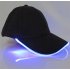 LED Light Glow Club Party Sports Athletic Black Fabric Travel Hat Cap Red Light