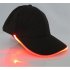 LED Light Glow Club Party Sports Athletic Black Fabric Travel Hat Cap Red Light1558