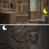 LED Light Sensor Control Mini Moon Shape Night Light for Sleeping 