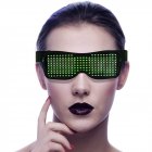 LED Light Up Glasses App Control DIY Flashing Glasses Display Messages Animation Drawings for Party Concert Bar Rave Festival  green