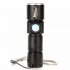 LED Mini Cycle Lamp Built in Battery USB Rechargeable Zooming Flashlight Waterproof Mountain Bicycle Headlights   Black