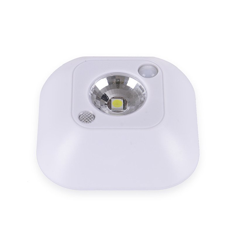 LED Motion Sensor Night Light, Mini Wireless Ceiling Night Lamp, Battery Powered Porch Cabinet Lamps with Infrared Motion Sensor + Light Control White