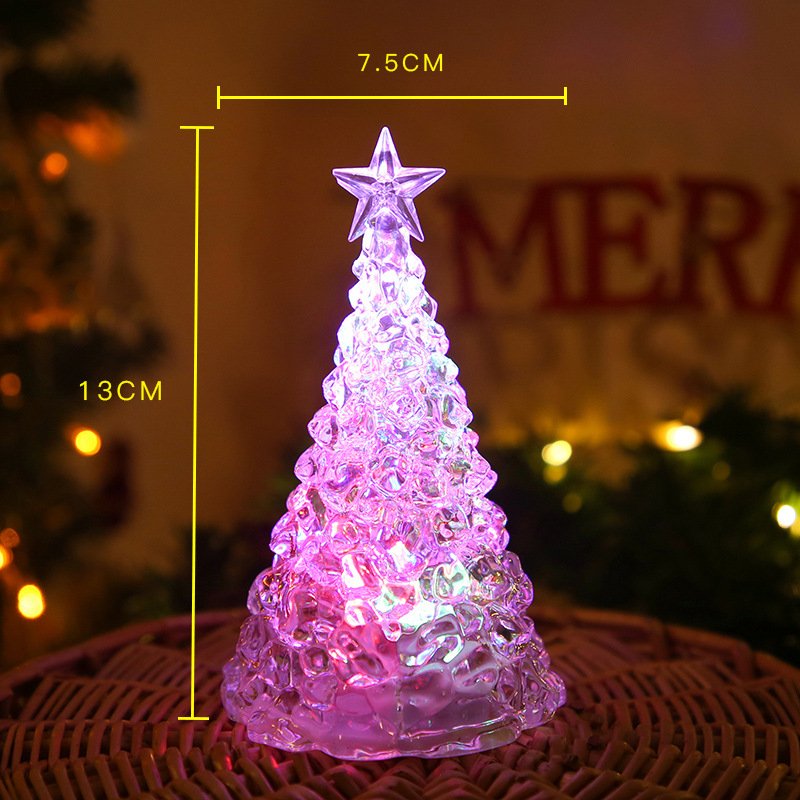 LED Night Light Artificial Crystal Christmas Tree Decoration for Bedroom small