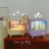 LED Night Light Cute TV Painting Design Learning Table Lamp USB Charging 2 Level Lighting Mini Desktop Light Birthday Gift Pink ambient light