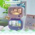LED Night Light Cute TV Painting Design Learning Table Lamp USB Charging 2 Level Lighting Mini Desktop Light Birthday Gift Pink ambient light