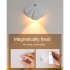 LED Night Light Type c Rechargeable 3 Brightness Modes Motion Sensor Bedside Table Lamp For Work Study Craft black