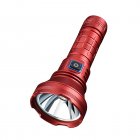 LED Outdoor Flashlight Aluminum Alloy Lightweight Torch Lamp Waterproof Lantern 50W High Lumens Flashlight For Home Outdoor Camping Fishing RED
