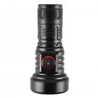 LED Outdoor Flashlight Lightweight Torch Type-C Rechargeable Aluminum Alloy Lamp Waterproof Lantern White Red Light High Lumens Flashlight For Home Outdoor Camping Fishing black
