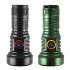 LED Outdoor Flashlight Lightweight Torch Type C Rechargeable Aluminum Alloy Lamp Waterproof Lantern White Red Light High Lumens Flashlight For Home Outdoor Camp