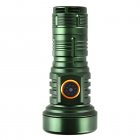LED Outdoor Flashlight Lightweight Torch Type-C Rechargeable Aluminum Alloy Lamp Waterproof Lantern White Red Light High Lumens Flashlight For Home Outdoor Camping Fishing green