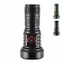 LED Outdoor Flashlight Lightweight Torch Type C Rechargeable Aluminum Alloy Lamp Waterproof Lantern White Red Light High Lumens Flashlight For Home Outdoor Camp