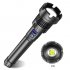 LED P90 COB Long Flashlight Waterproof Hard Oxidation I   O Flashlight black Model 1690