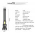 LED P90 COB Long Flashlight Waterproof Hard Oxidation I   O Flashlight black Model 1690