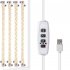LED Plant Grow Light Strips Full Spectrum USB Auto ON Off Timer 9 Dimmable Levels Sunlike Grow Lamp For Indoor Plants Strip 2 heads
