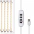 LED Plant Grow Light Strips Full Spectrum USB Auto ON Off Timer 9 Dimmable Levels Sunlike Grow Lamp For Indoor Plants Strip 2 heads