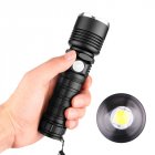 LED Portable Outdoor Camping Flashlight with Low Power Reminder Function black_Model P515-1