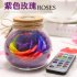 LED RGB Dimmer Lamp Creative Romantic Rose Bottle Light Color Changing Remote Control Banana yellow