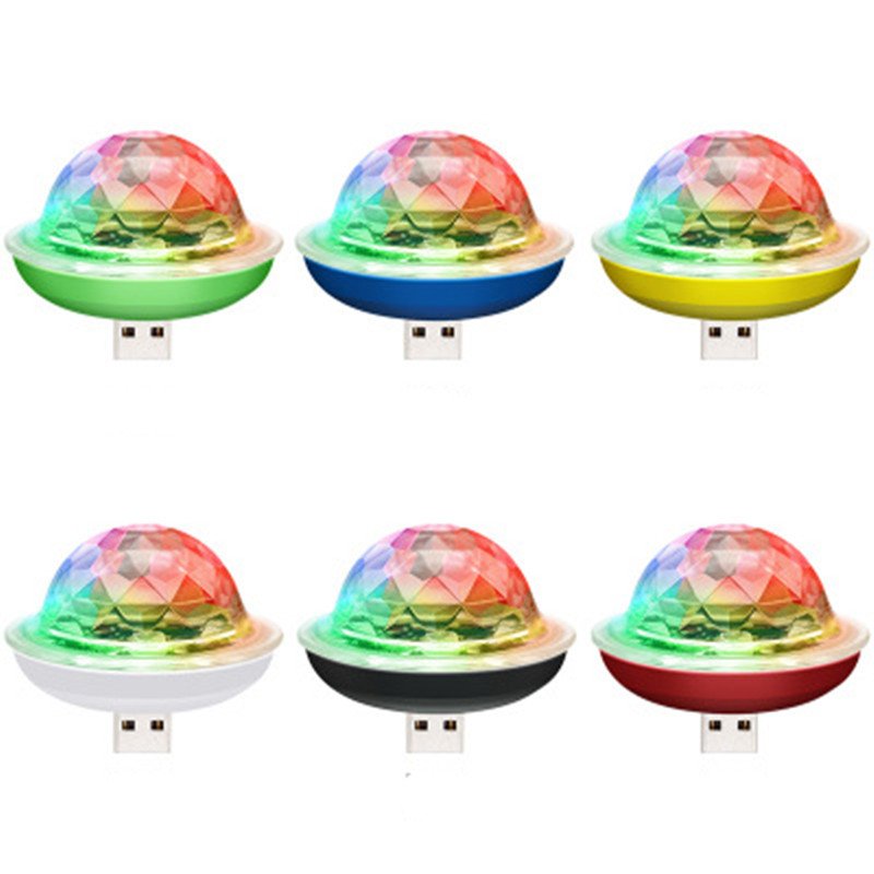 LED RGB Disco Stage Light DC 5V USB Magic Ball Light Sound Activated for Mobile Phone Party Family Decoration Huawei TYPE-C connector