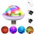 LED RGB Disco Stage Light DC 5V USB Magic Ball Light Sound Activated for Mobile Phone Party Family Decoration Huawei TYPE C connector