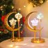 LED Ramadan Moon Star Table Lamp Battery Operated Hollow Out Light Frame Dual Head Night Light For Bedroom Living Room Christmas Decor Warm White