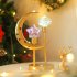 LED Ramadan Moon Star Table Lamp Battery Operated Hollow Out Light Frame Dual Head Night Light For Bedroom Living Room Christmas Decor Warm White
