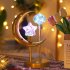 LED Ramadan Moon Star Table Lamp Battery Operated Hollow Out Light Frame Dual Head Night Light For Bedroom Living Room Christmas Decor Warm White