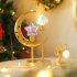 LED Ramadan Moon Star Table Lamp Battery Operated Hollow Out Light Frame Dual Head Night Light For Bedroom Living Room Christmas Decor Warm White