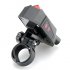 LED Rear Bike Bicycle Tail Light and Laser that contains two Lasers and five LEDs plus there are 4 Modes for Tail Light and 4 Modes for Laser