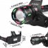 LED Rechargeable Headlamp  Headlight 1200 Lumens Super Bright With 4 Modes  IPX4 Waterproof 90   Adjustable Headband Head Lamp For Outdoor Camping Running Cyclin