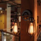 LED Retro Loft Iron Art Wall Lamp Pomelo Shape Night Light for Corridor Balcony Bar Decoration Double holder