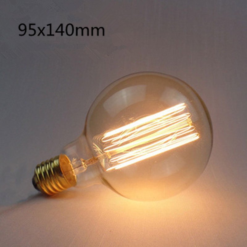 LED Retro Style Edison Tungsten Lamp Bulb Warm Yellow Lighing Color  G95 straight wire