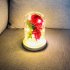 LED Romantic 2 Simulate Rose Shape Decor with String Light for Valentine Decoration Pink