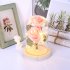 LED Romantic 2 Simulate Rose Shape Decor with String Light for Valentine Decoration Pink