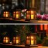 LED Solar Flameless Candle Lantern with Hanging Clip for Outdoor Lighting warm light