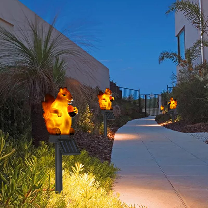 LED Solar Lawn Light Squirrel Shape Outdoor Landscape Lamp Garden Decor