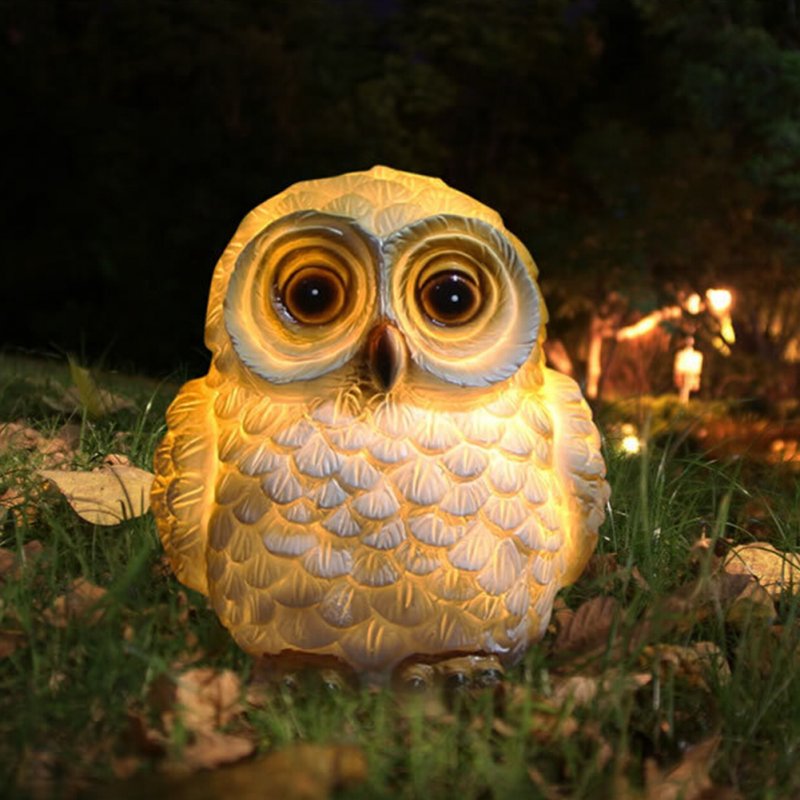 LED Solar-Powered Cartoon Owl Shape Lamp Landscape Ornament  14x11x10.5cm