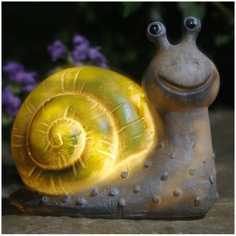 LED Solar Powered Snail Shape Lamp Landscape Decor Warm Light 13x14.5x8cm